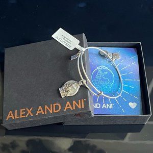 SOLD Alex and Ani charm bangle-Silver-Snow Globe